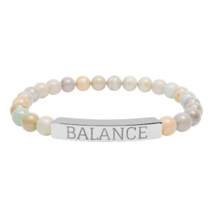 BALANCE Natural Stone Stretch Bracelet — Beaded Healing Bar Bracelet