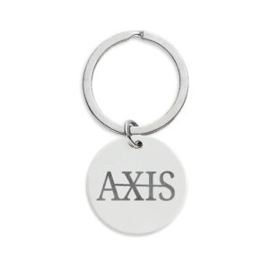 Axis Engraved Stainless Steel Round Keychain