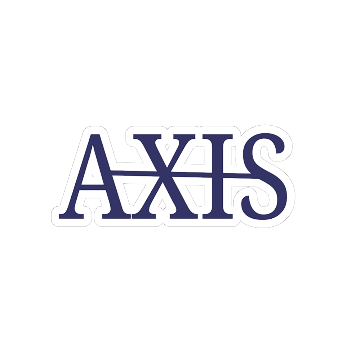 AXIS Logo Cut Sticker — Navy Monogram Laptop Decal